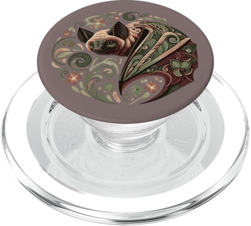 Botanische Naturkunst-Illustration der großen braunen Fledermaus PopSockets PopGrip für MagSafe von Birdsnstuff (Anjeanette Hail)