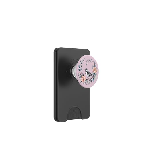Botanische schwarz-weiße Träller-Kunst für Vogelliebhaber PopSockets PopWallet für MagSafe von Birdsnstuff (Anjeanette Hail)