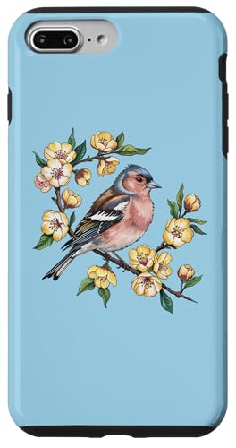 Buchfinke ruht auf gelber Blüte Natur Vogelkunst Hülle für iPhone 7 Plus/8 Plus von Birdsnstuff (Anjeanette Hail)