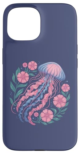 Bunte Quallen und Wildblumen, Meerestiere Hülle für iPhone 15 von Birdsnstuff (Anjeanette Hail)