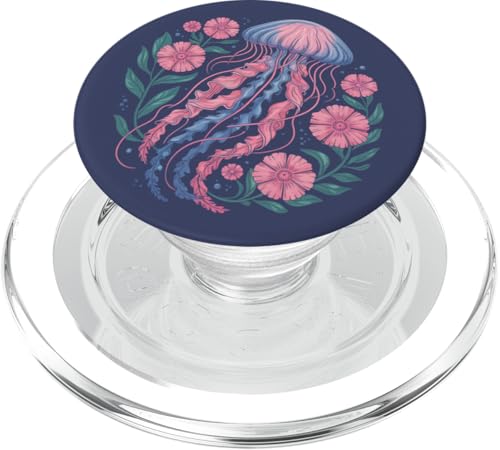 Bunte Quallen und Wildblumen, Meerestiere PopSockets PopGrip für MagSafe von Birdsnstuff (Anjeanette Hail)