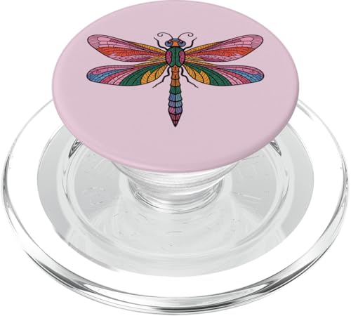 Bunte symmetrische Libelle mit aufwendigen Flügeln PopSockets PopGrip für MagSafe von Birdsnstuff (Anjeanette Hail)