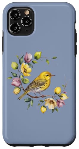 Gelber Warbler mit Wildblumen im Frühling Hülle für iPhone 11 Pro Max von Birdsnstuff (Anjeanette Hail)