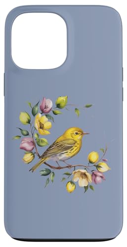 Gelber Warbler mit Wildblumen im Frühling Hülle für iPhone 13 Pro Max von Birdsnstuff (Anjeanette Hail)