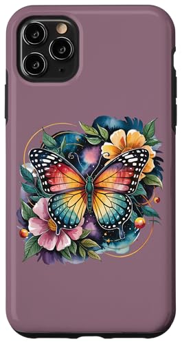 Himmlischer Schmetterling mit floralen Akzenten verträumte Naturkunst Hülle für iPhone 11 Pro Max von Birdsnstuff (Anjeanette Hail)