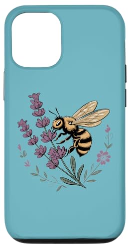 Honigbiene auf Lavendelblüten im Frühling Bestäuber Kunst Hülle für iPhone 12/12 Pro von Birdsnstuff (Anjeanette Hail)