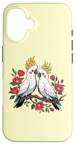 Kakadus sitzend auf blühendem Ast Vogelkunst Hülle für iPhone 16 von Birdsnstuff (Anjeanette Hail)
