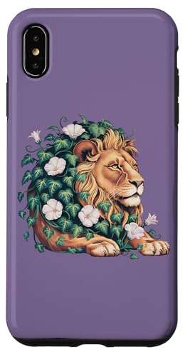 Löwe mit Efeu & floraler botanischer Mähne von der Natur inspiriert Hülle für iPhone XS Max von Birdsnstuff (Anjeanette Hail)