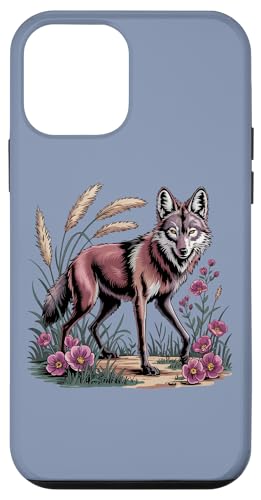 Mähnenwolf in Wildblumen und hohem Präriegras Hülle für iPhone 12 mini von Birdsnstuff (Anjeanette Hail)