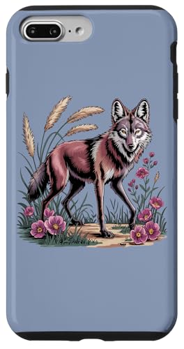 Mähnenwolf in Wildblumen und hohem Präriegras Hülle für iPhone 7 Plus/8 Plus von Birdsnstuff (Anjeanette Hail)