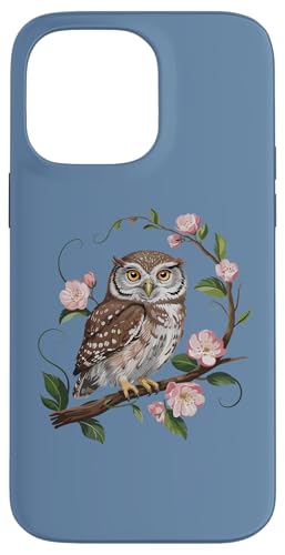 Nördlicher Sperlingskauz in Frühlingsblüte, Natur, Vogelkunst Hülle für iPhone 14 Pro Max von Birdsnstuff (Anjeanette Hail)