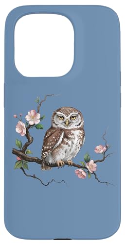 Nördlicher Sperlingskauz in Frühlingsblüte, Natur, Vogelkunst Hülle für iPhone 15 Pro von Birdsnstuff (Anjeanette Hail)