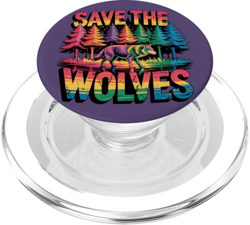 Rettet die Wölfe, Regenbogenwald, Kunstschutz PopSockets PopGrip für MagSafe von Birdsnstuff (Anjeanette Hail)
