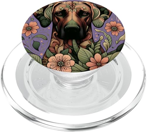 Rhodesian Ridgeback Hund Botanische Natur Illustration PopSockets PopGrip für MagSafe von Birdsnstuff (Anjeanette Hail)