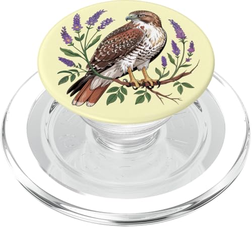 Rotschwanzfalke mit Lavendelblüten Vogel Natur Kunst PopSockets PopGrip für MagSafe von Birdsnstuff (Anjeanette Hail)