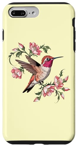 Rufous Kolibri und rosa Blüten Vogelkunst Hülle für iPhone 7 Plus/8 Plus von Birdsnstuff (Anjeanette Hail)