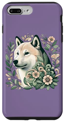 Shiba Inu Hund Botanische Natur inspirierte Illustration Hülle für iPhone 7 Plus/8 Plus von Birdsnstuff (Anjeanette Hail)