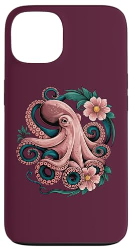 Skurriler rosa Oktopus für Meereswildtierliebhaber Hülle für iPhone 13 von Birdsnstuff (Anjeanette Hail)