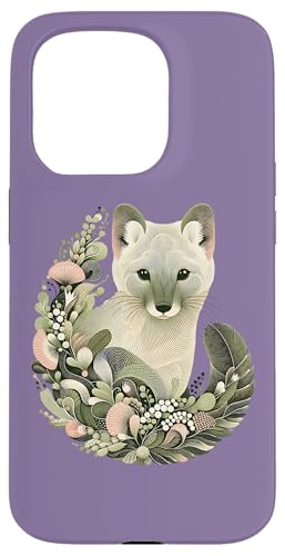 Skurriles amerikanisches Marder im Blumenmuster Naturkunst Hülle für iPhone 15 Pro von Birdsnstuff (Anjeanette Hail)