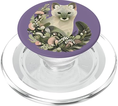 Skurriles amerikanisches Marder im Blumenmuster Naturkunst PopSockets PopGrip für MagSafe von Birdsnstuff (Anjeanette Hail)