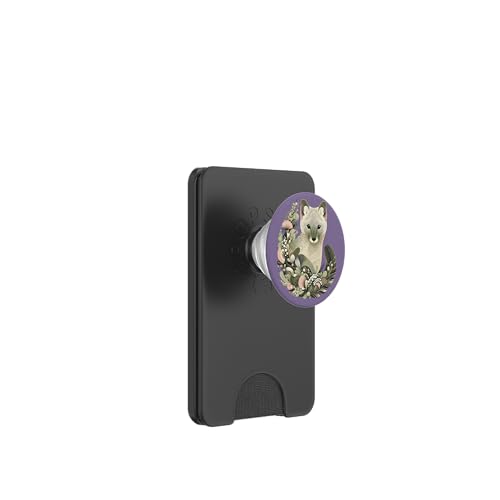 Skurriles amerikanisches Marder im Blumenmuster Naturkunst PopSockets PopWallet für MagSafe von Birdsnstuff (Anjeanette Hail)