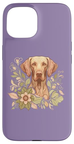 Von der Natur inspirierte Abbildung von Vizsla Dog Botanical Hülle für iPhone 15 von Birdsnstuff (Anjeanette Hail)