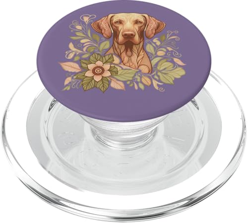 Von der Natur inspirierte Abbildung von Vizsla Dog Botanical PopSockets PopGrip für MagSafe von Birdsnstuff (Anjeanette Hail)