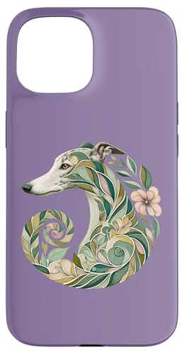Von der botanischen Natur inspirierte Abbildung von Whippet Dog Hülle für iPhone 15 von Birdsnstuff (Anjeanette Hail)