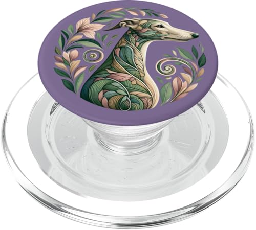 Von der botanischen Natur inspirierte Abbildung von Whippet Dog PopSockets PopGrip für MagSafe von Birdsnstuff (Anjeanette Hail)