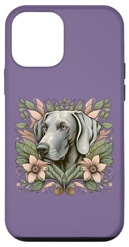 Weimaraner Hund Botanical Nature Inspired Illustration Hülle für iPhone 12 mini von Birdsnstuff (Anjeanette Hail)