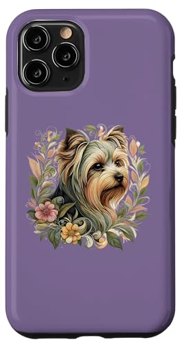 Yorkshire Terrier Hund Botanische Natur Illustration Hülle für iPhone 11 Pro von Birdsnstuff (Anjeanette Hail)