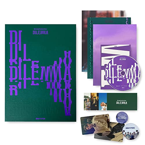 ENHYPEN THE 1ST ALBUM - DIMENSION : DILEMMA [ SCYLLA Ver. ] Photobook + CD + Lyric Book + Photocard + Hologram Photocard + Mini Poster(Folded) + Sticker von Birsppy