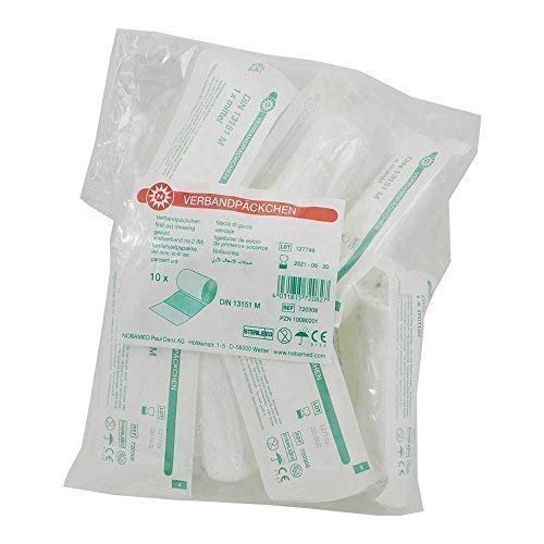 Nobamed 100 Stück (10 x 10) Verbandpäckchen steril DIN13151 Erste Hilfe (medium) von Birsppy