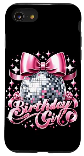 Geburtstag Mädchen Kokette Schleife Discokugel Lustige Geburtstagsfeier Hülle für iPhone SE (2020) / 7 / 8 von Birthday Girl Pink Bow Girly Y2K Women Girl