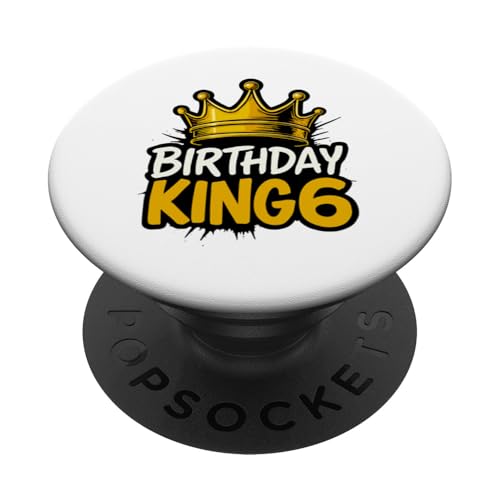 Dieser König ist 6 Jahre, Geburtstag, König, Thema Party, Familie PopSockets Klebender PopGrip Dieser König ist 6 Jahre, Geburtstag, König, Thema Party, Familie PopSockets Klebender PopGrip von Birthday King Party Birthday Apparel
