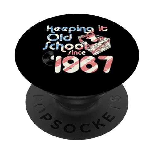 Keeping It Old School Since 1967 Year Box of Vinyl Records PopSockets Klebender PopGrip Keeping It Old School Since 1967 Year Box of Vinyl Records PopSockets Klebender PopGrip von Birthday Party For American Vinyl Record Collector