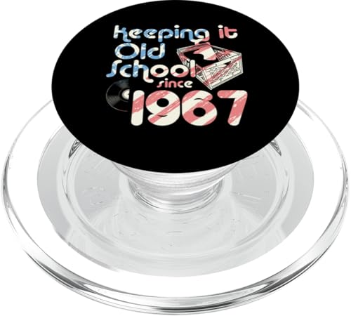 Keeping It Old School Since 1967 Year Box of Vinyl Records PopSockets PopGrip für MagSafe von Birthday Party For American Vinyl Record Collector