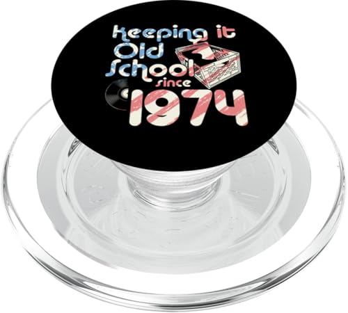 Keeping It Old School Since 1974 Year Box Of Vinyl Records PopSockets PopGrip für MagSafe von Birthday Party For American Vinyl Record Collector