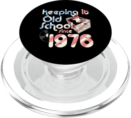 Keeping It Old School Since 1976 Year Box Of Vinyl Records PopSockets PopGrip für MagSafe von Birthday Party For American Vinyl Record Collector