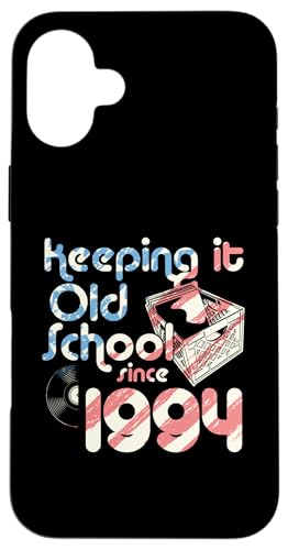 Keeping It Old School Since 1994 Year Box Of Vinyl Records Hülle für iPhone 16 Plus von Birthday Party For American Vinyl Record Collector