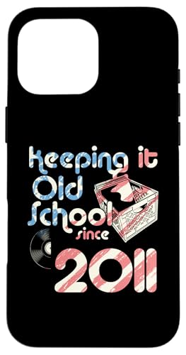 Keeping It Old School Since 2011 Year Box of Vinyl Records Hülle für iPhone 16 Pro Max von Birthday Party For American Vinyl Record Collector