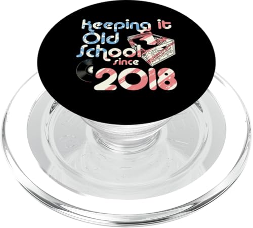 Keeping It Old School Since 2018 Year Box of Vinyl Records PopSockets PopGrip für MagSafe von Birthday Party For American Vinyl Record Collector