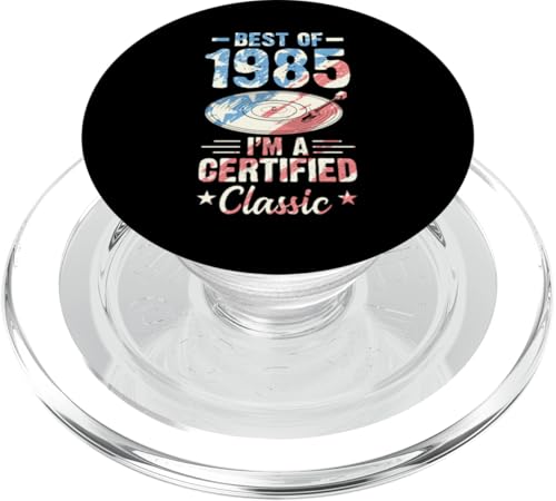 Schallplatte Geburtstag Best Of 1985 I'm A Certified Classic PopSockets PopGrip für MagSafe von Birthday Party For American Vinyl Record Collector