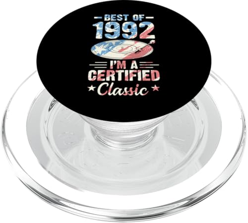 Schallplatte Geburtstag Best Of 1992 I'm A Certified Classic PopSockets PopGrip für MagSafe von Birthday Party For American Vinyl Record Collector