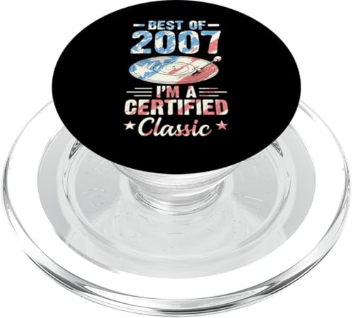 Schallplatte Geburtstag Best Of 2007 I'm A Certified Classic PopSockets PopGrip für MagSafe von Birthday Party For American Vinyl Record Collector