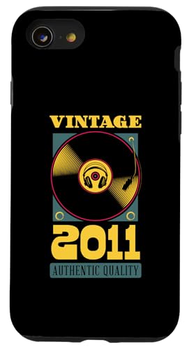 Vintage 2011 Geburtsjahr authentische Vinyl-Schallplatte Geburtstag Hülle für iPhone SE (2020) / 7 / 8 von Birthday Party Supply For Vinyl Record Collectors