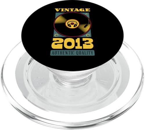 Vintage 2013 Geburtsjahr authentische Vinyl-Schallplatte Geburtstag PopSockets PopGrip für MagSafe von Birthday Party Supply For Vinyl Record Collectors