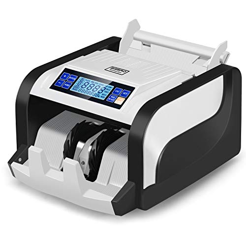 Geldzählmaschine BisBro Technology BB-2830 | Erkennt Falschgeld sofort | Schnelles Geldscheinprüfgerät | Zählt sicher 1000 Geldscheine in der Minute | Euro | US-Dollar | Pfund von BisBro