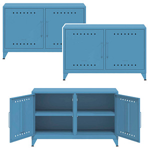 AKTION: 3 BISLEY Sideboards Fern Cabby, FERCAB605P3 blau 114,0 x 40,0 x 72,5 cm von Bisley