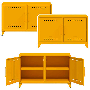 AKTION: 3 BISLEY Sideboards Fern Cabby, FERCAB642P3 gelb 114,0 x 40,0 x 72,5 cm von Bisley